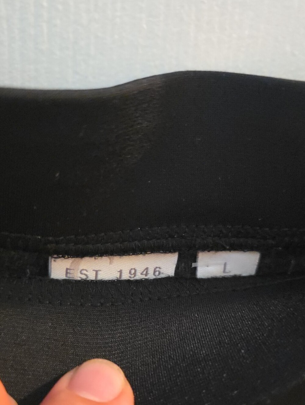 Black Boot Cut Pants with White Embroidered Hem - Picture 2 of 4